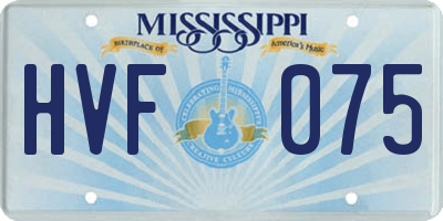 MS license plate HVF075