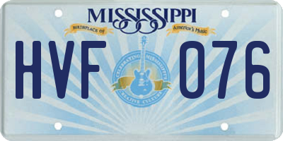 MS license plate HVF076