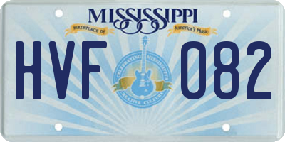 MS license plate HVF082