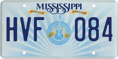 MS license plate HVF084