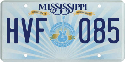 MS license plate HVF085