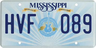 MS license plate HVF089