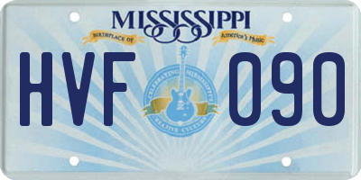 MS license plate HVF090