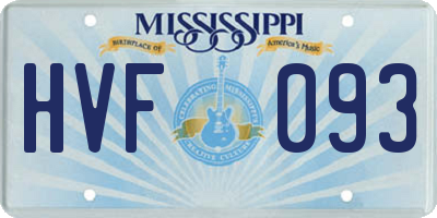 MS license plate HVF093
