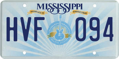 MS license plate HVF094
