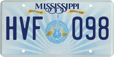 MS license plate HVF098
