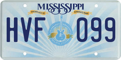 MS license plate HVF099