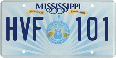 MS license plate HVF101