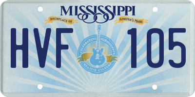 MS license plate HVF105