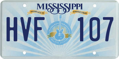 MS license plate HVF107