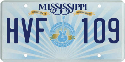 MS license plate HVF109