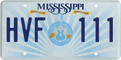 MS license plate HVF111
