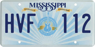 MS license plate HVF112
