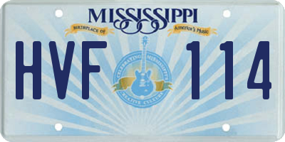 MS license plate HVF114