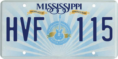 MS license plate HVF115
