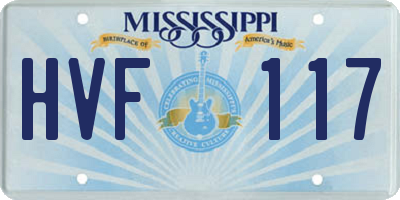 MS license plate HVF117