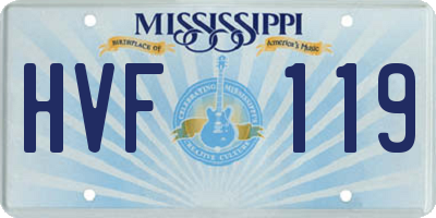 MS license plate HVF119