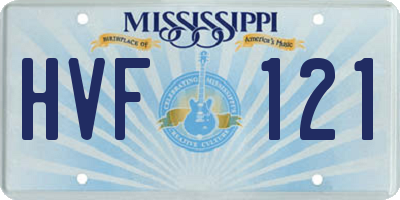 MS license plate HVF121