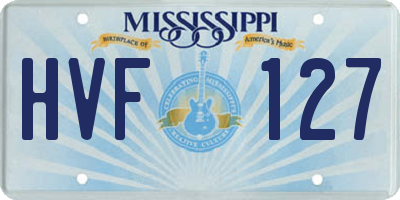 MS license plate HVF127