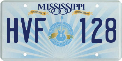 MS license plate HVF128