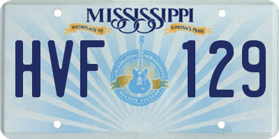 MS license plate HVF129