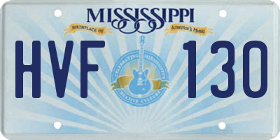 MS license plate HVF130