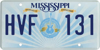 MS license plate HVF131