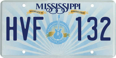 MS license plate HVF132