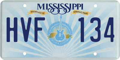 MS license plate HVF134