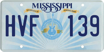 MS license plate HVF139