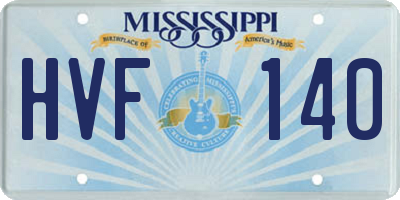 MS license plate HVF140