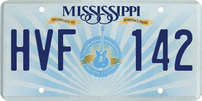 MS license plate HVF142