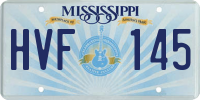 MS license plate HVF145