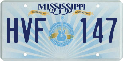 MS license plate HVF147