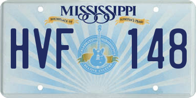 MS license plate HVF148