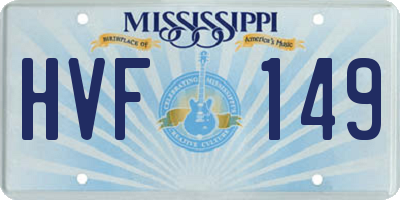 MS license plate HVF149