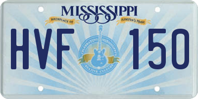 MS license plate HVF150