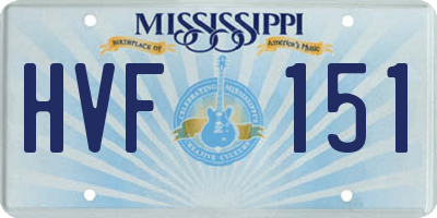 MS license plate HVF151