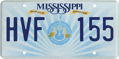 MS license plate HVF155