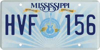 MS license plate HVF156