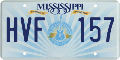 MS license plate HVF157