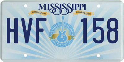 MS license plate HVF158
