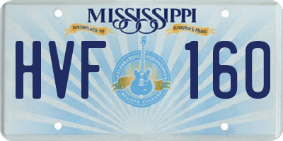 MS license plate HVF160