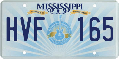 MS license plate HVF165