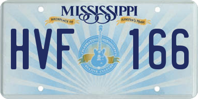 MS license plate HVF166