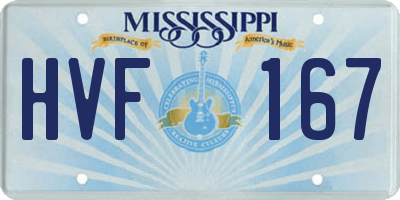 MS license plate HVF167