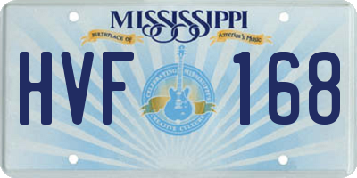 MS license plate HVF168