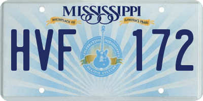 MS license plate HVF172