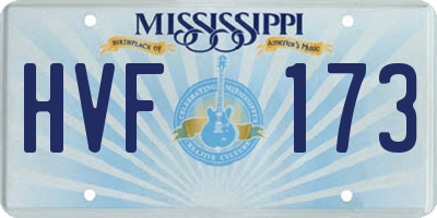 MS license plate HVF173