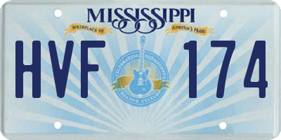 MS license plate HVF174